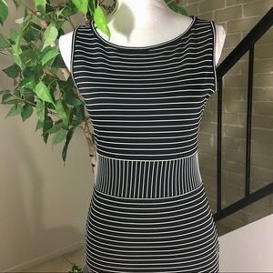 Elegant Black & White striped dress size 2.